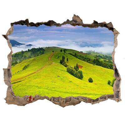 Nálepka fototapeta 3D výhled Zelené kopce