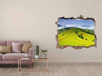 Nálepka fototapeta 3D výhled Zelené kopce