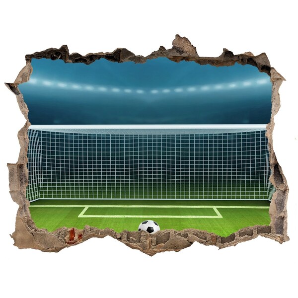 Fototapeta díra na zeď 3D nálepka Futbalový štadión za dierou v stene