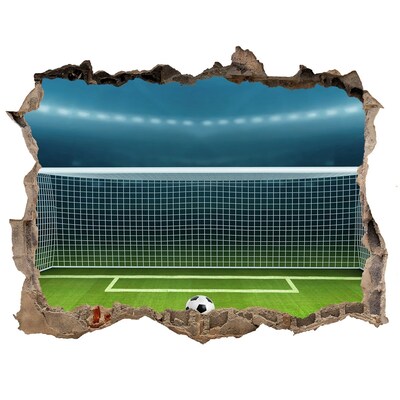 Fototapeta díra na zeď 3D nálepka Futbalový štadión za dierou v stene