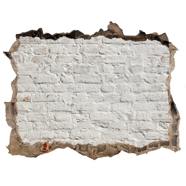 Fotoobraz díra na stěnu Poškodená tehlová stena