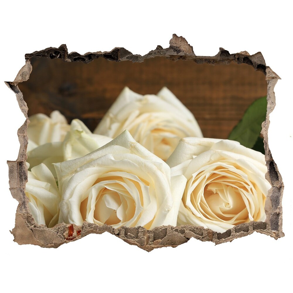 Samolepící díra nálepka Biela ruža