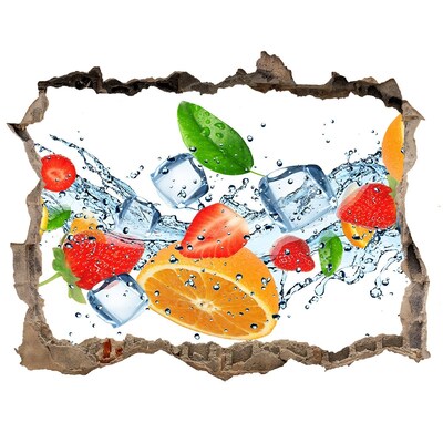 Nálepka 3D díra Ovocný kokteil vo vodnej explózii
