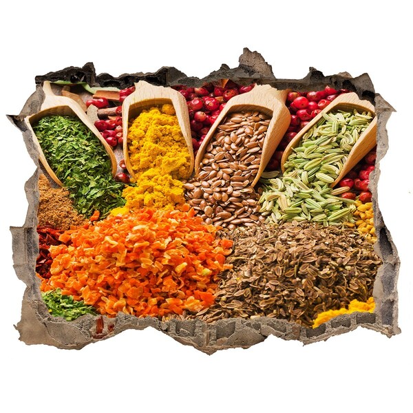 Nálepka 3D díra na zeď Farebné korenie na námestí