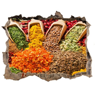 Nálepka 3D díra na zeď Farebné korenie na námestí