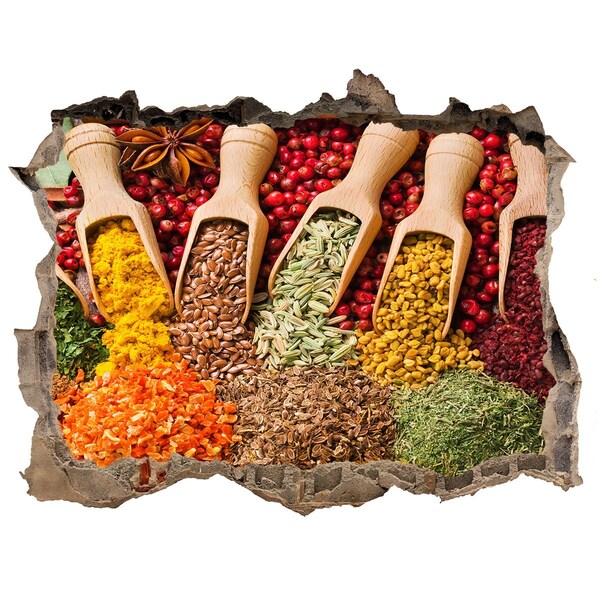 Nálepka díra na zeď Kuchyňa plná korenín