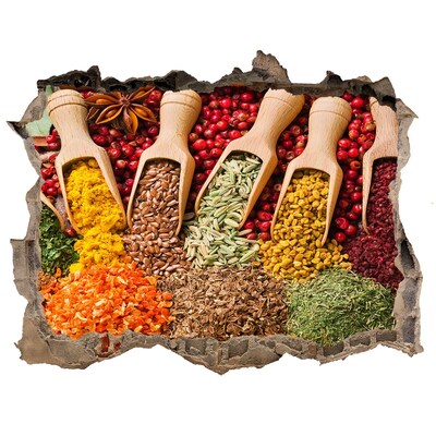 Nálepka díra na zeď Kuchyňa plná korenín