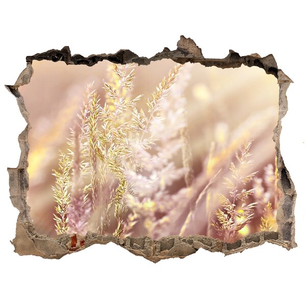 Samolepící díra nálepka Kvetinová lúka za múrom