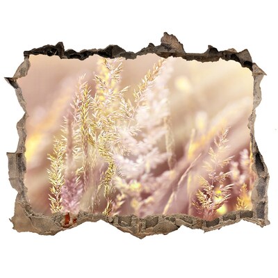 Samolepící díra nálepka Kvetinová lúka za múrom