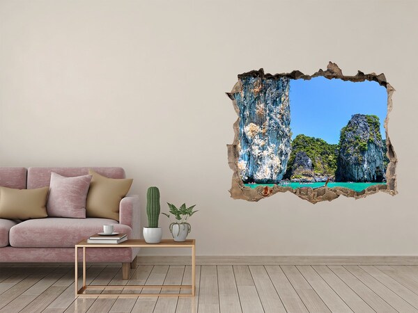Nálepka fototapeta 3D výhled Člny thailand