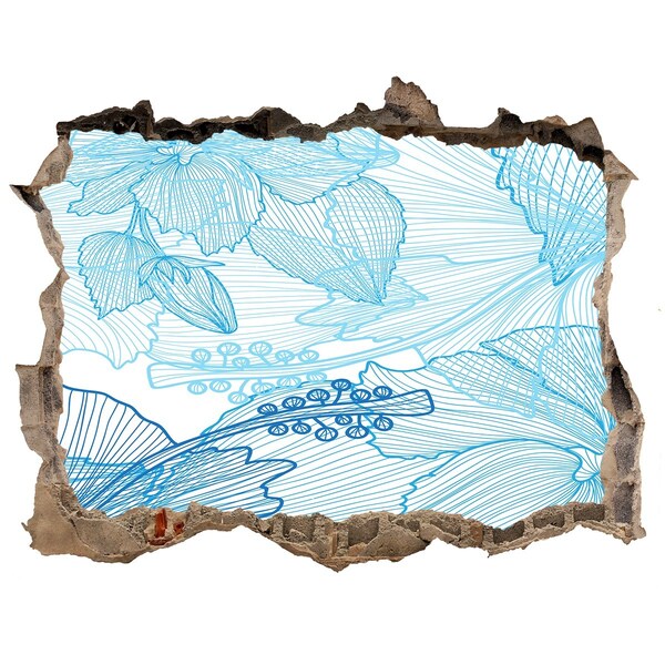 Nálepka 3D díra samolepící Podvodný svet v modrej farbe