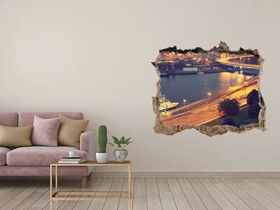 Fototapeta díra na zeď 3D Pohľad na mesto v noci