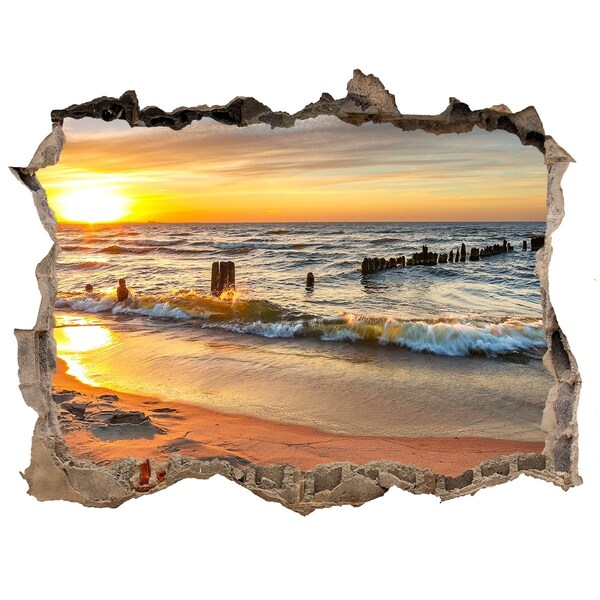 Nálepka fototapeta 3D Sunset beach