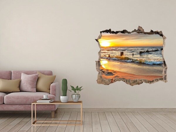 Nálepka fototapeta 3D Sunset beach