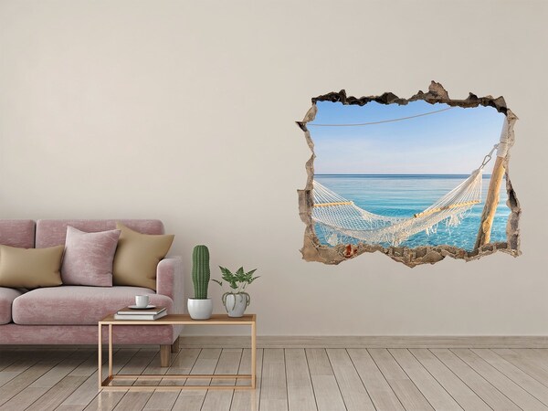 Nálepka fototapeta 3D výhled Hojdacia sieť pri mori