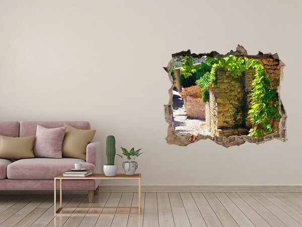 Fototapeta díra na zeď 3D Zelená ulica v meste