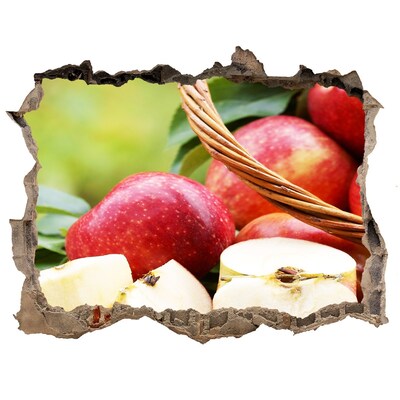 Nálepka 3D díra Sladké jablká v košíku