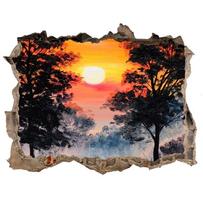 Nálepka fototapeta 3D Sunset lesné