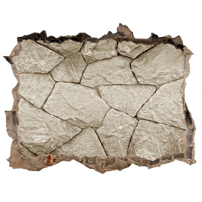 Fotoobraz díra na stěnu Rozbitá stena s kameňmi