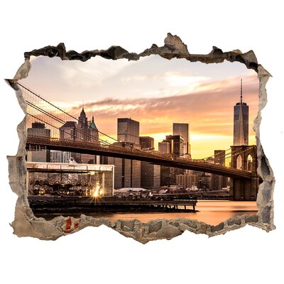 Fototapeta díra na zeď 3D Brooklyn bridge