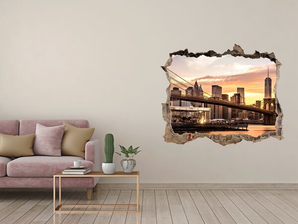 Fototapeta díra na zeď 3D Brooklyn bridge