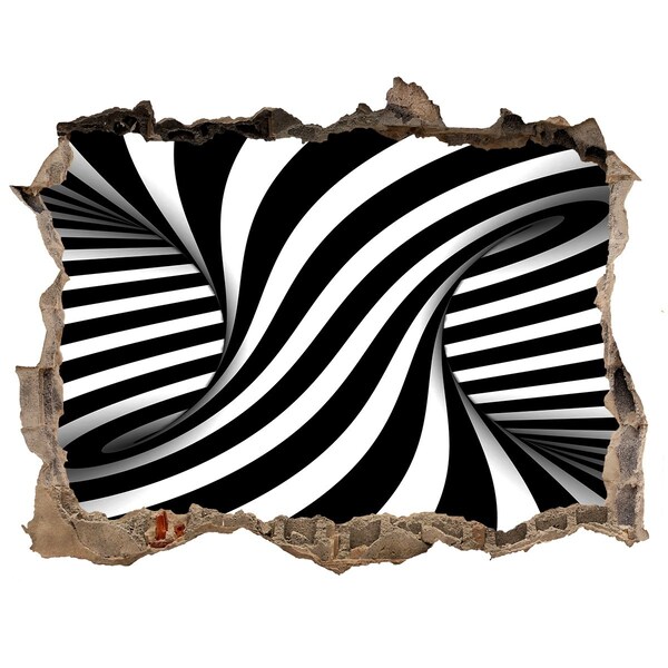 Díra 3D fototapeta na stěnu Optická ilúzia v čiernej a bielej farbe