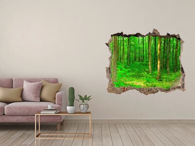 Samolepící díra nálepka Zelený les v diere v stene