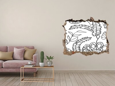 Nálepka 3D díra samolepící Tropická vegetácia v diere v stene