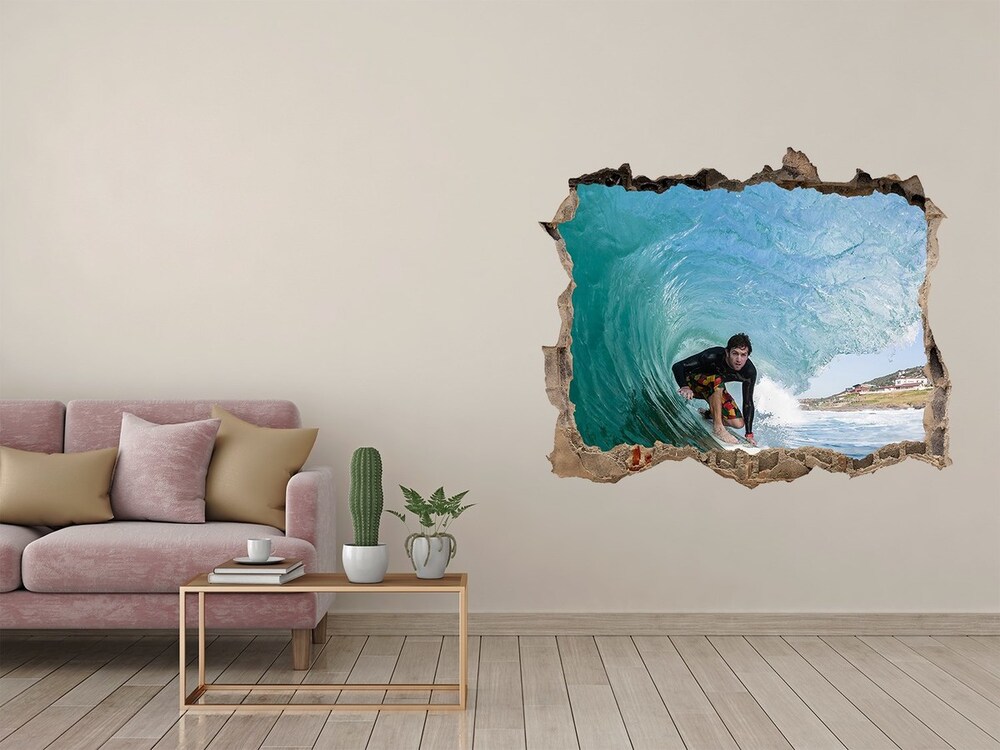 Fototapeta díra na zeď 3D Surfer na vlne