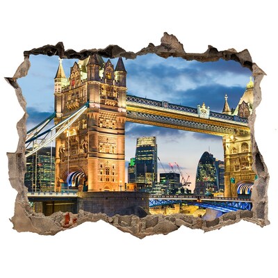 Fototapeta díra na zeď 3D Tower bridge v londýne