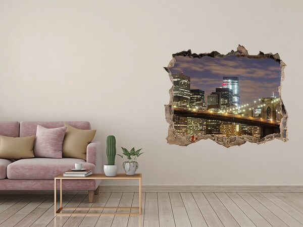 Fototapeta díra na zeď 3D Pohľad na Brooklynský most v noci