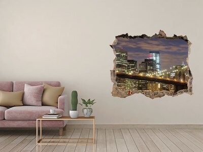 Fototapeta díra na zeď 3D Pohľad na Brooklynský most v noci