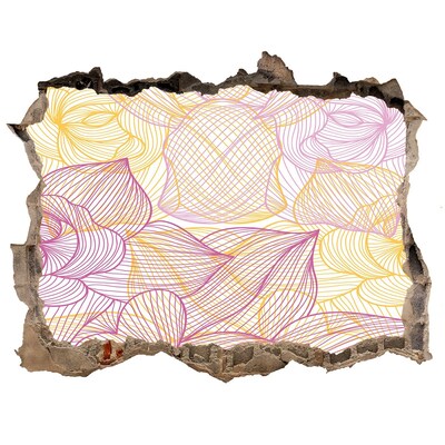 Nálepka 3D díra na zeď Kvetinový vzor s dierou v stene