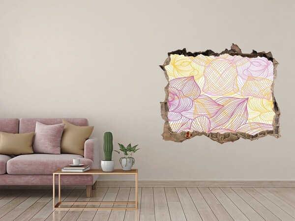 Nálepka 3D díra na zeď Kvetinový vzor s dierou v stene