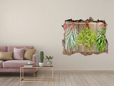 Nálepka 3D díra Bylinková záhrada v ruinách