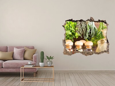 Nálepka 3D díra Bylinkový kútik v kuchyni