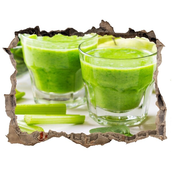 Nálepka díra na zeď beton Zelený koktail zdravia