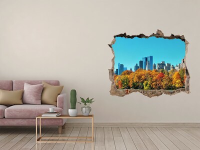 Fototapeta díra na zeď 3D New york na jeseň