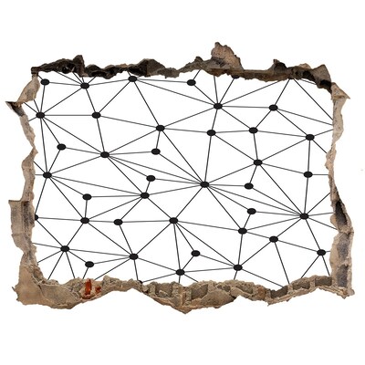 Fotoobraz díra na stěnu Sieť pripojení v stene