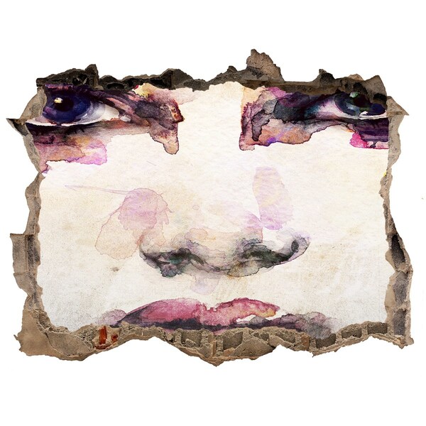 Díra 3D fototapeta na stěnu Tvár v zničenej stene