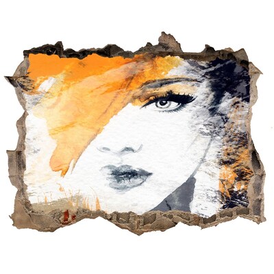 Díra 3D fototapeta nálepka Portrét v zlatých odtieňoch