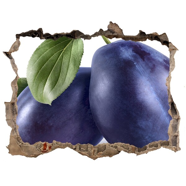 Nálepka 3D díra beton Šťavnaté slivky