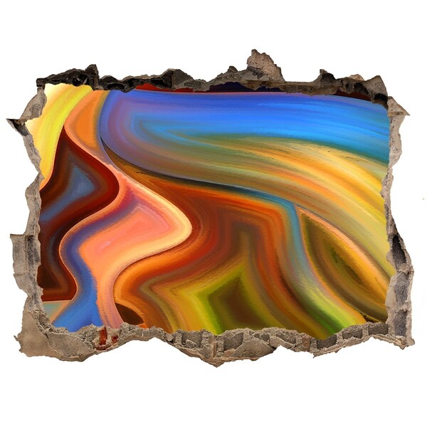 Díra 3D fototapeta nálepka Farebná krajina v diere v stene