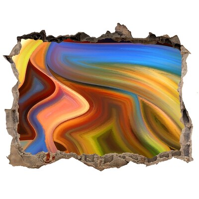 Díra 3D fototapeta nálepka Farebná krajina v diere v stene