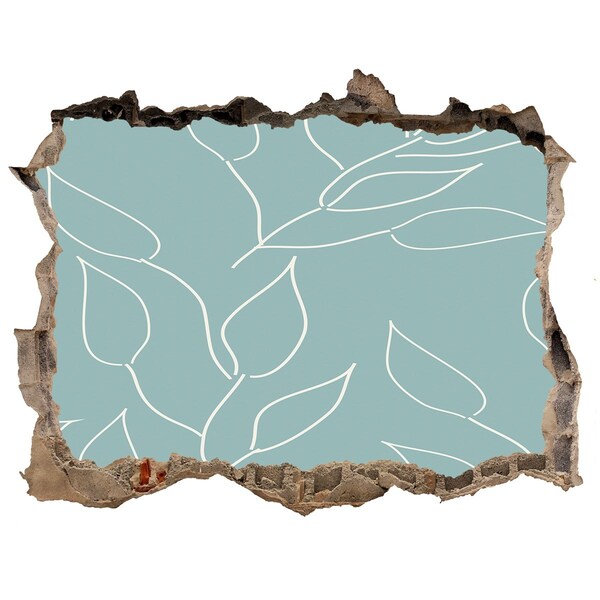 Nálepka 3D díra na zeď Zelená stena s rastlinným vzorom