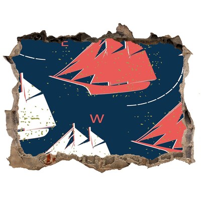 Fototapeta díra na zeď Lode na mori