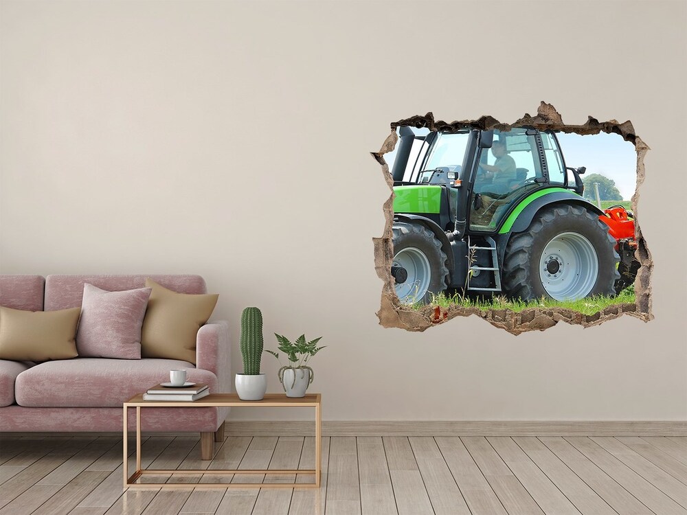 Foto fotografie díra na zeď Traktor na poli