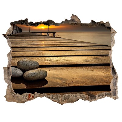 Nálepka fototapeta 3D výhled Západ slnka nad mólom