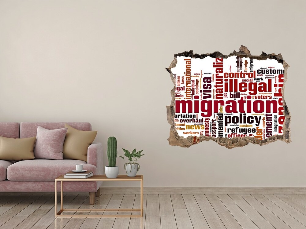 Fototapeta díra na zeď Imigrácia