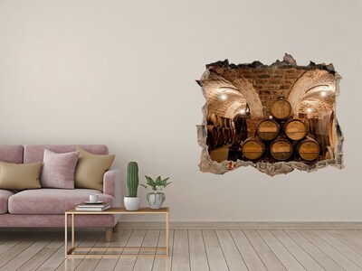 Fototapeta díra na zeď 3D Interiér vinárstva so sudmi